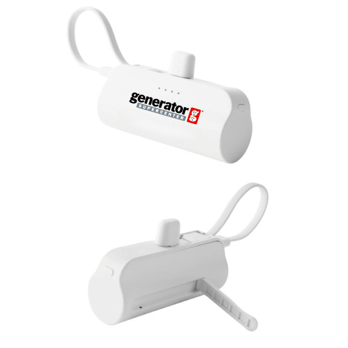  Sidekick White 4500 mAh Power Bank - Generator Supercenter