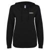 Thumbnail image for  ENZA Womens Black V Notch Raw Edge Fleece Hoodie