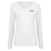 Thumbnail image for  Womens White Long Sleeve V Neck Tee 