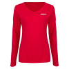 Thumbnail image for  Womens Red Long Sleeve V Neck Tee