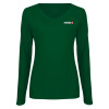 Thumbnail image for  Womens Dark Green Long Sleeve V Neck Tee 