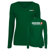 Thumbnail image for  Womens Dark Green Long Sleeve V Neck Tee 