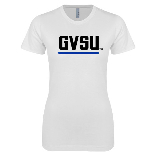  Next Level Womens White Boyfriend Tee - GVSU