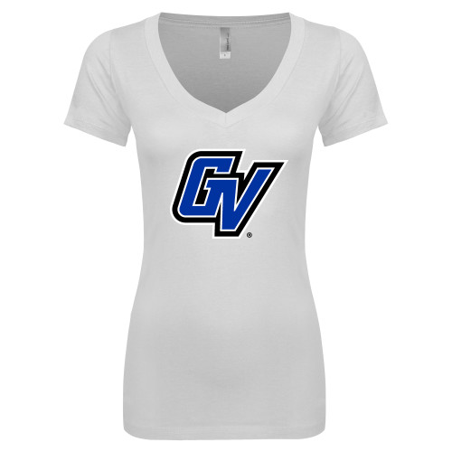  Next Level Womens White Ideal V Tee - GV