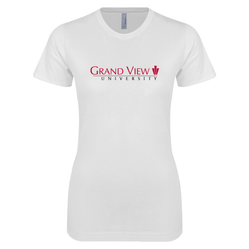  Next Level Womens White Boyfriend Tee - Grand View University