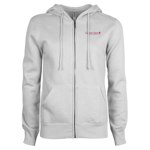 ENZA Womens White Fleece Full Zip Hoodie - Grand View University