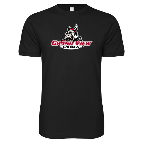  Next Level Black SoftStyle T Shirt - Grand View Viking Head