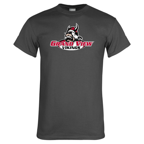  Charcoal T Shirt - Grand View Viking Head
