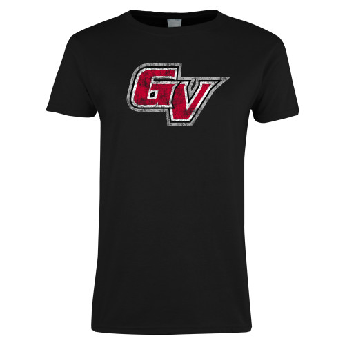  Womens Black Short Sleeve Tee - GV Athletic Distressed