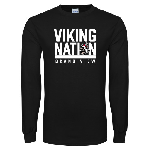  Black Long Sleeve T Shirt - Viking Nation