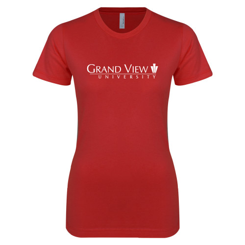  Next Level Womens Red Boyfriend Tee - Grand View University
