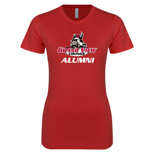  Next Level Womens Red Boyfriend Tee - Alumni Athletics
