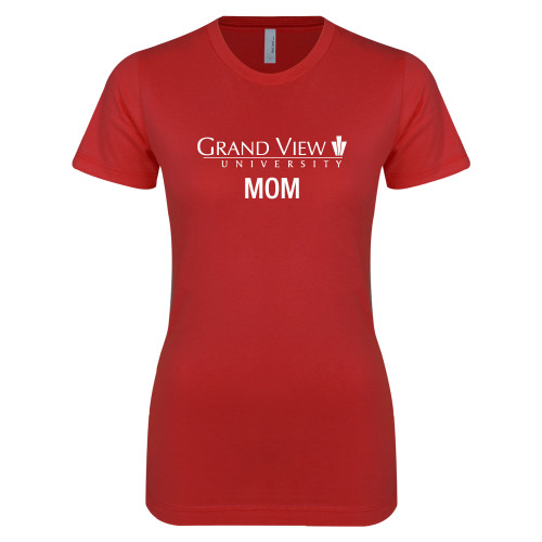  Next Level Womens Red Boyfriend Tee - Mom Institutional