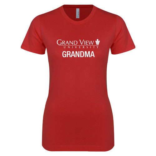  Next Level Womens Red Boyfriend Tee - Grandma Institutional