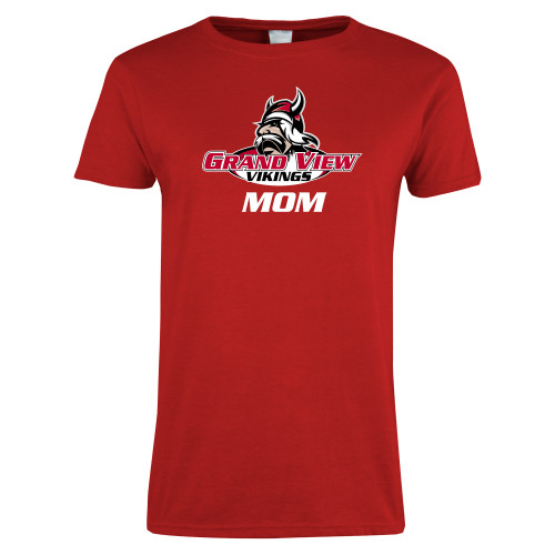  Womens Short Sleeve Red Tee - Mom Athletics