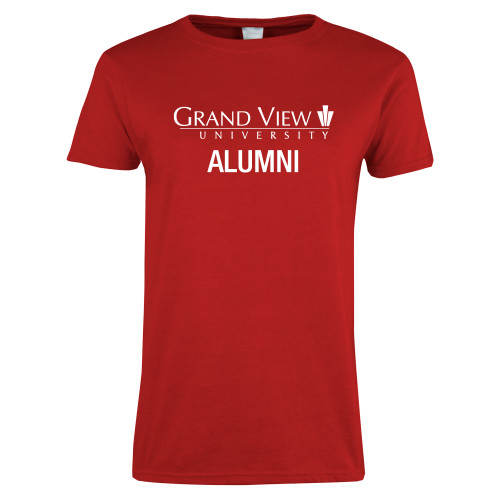  Womens Short Sleeve Red Tee - Alumni Institutional