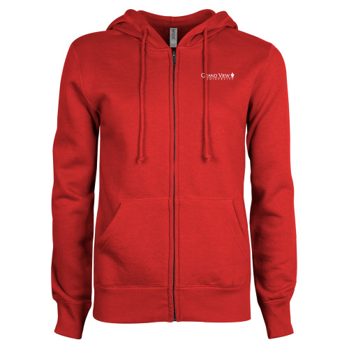 ENZA Womens Red Fleece Full Zip Hoodie - Grand View University