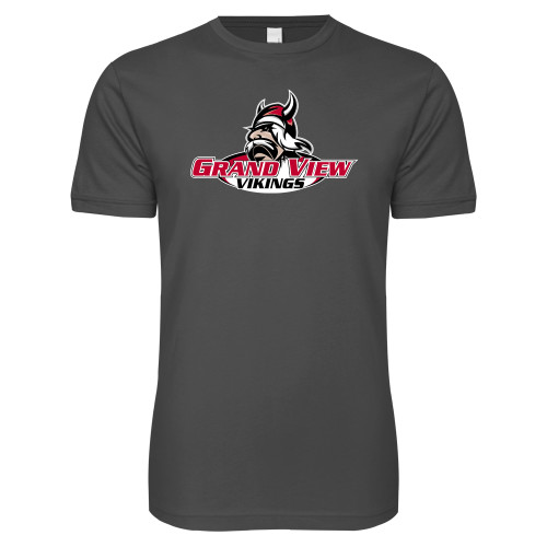  Next Level Charcoal SoftStyle T Shirt - Grand View Viking Head