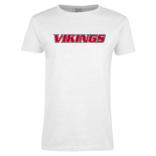  Womens White Short Sleeve Tee - Vikings