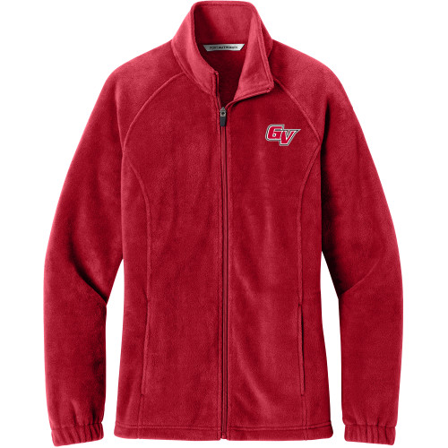  Womens Red Fleece Full Zip Jacket - GV Athletic