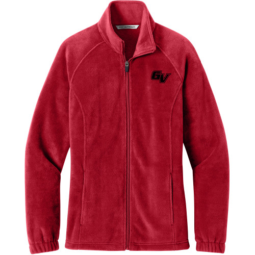  Womens Red Fleece Full Zip Jacket - GV Athletic