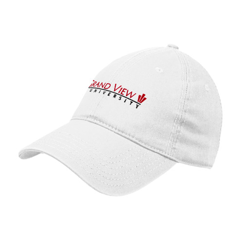  White Unstructured Adjustable Low Profile Hat - Grand View University