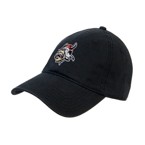  Black Unstructured Adjustable Low Profile Hat - Viking Head