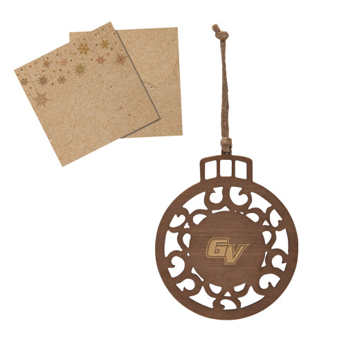  Wood Holiday Ball Ornament - GV Athletic Engraved