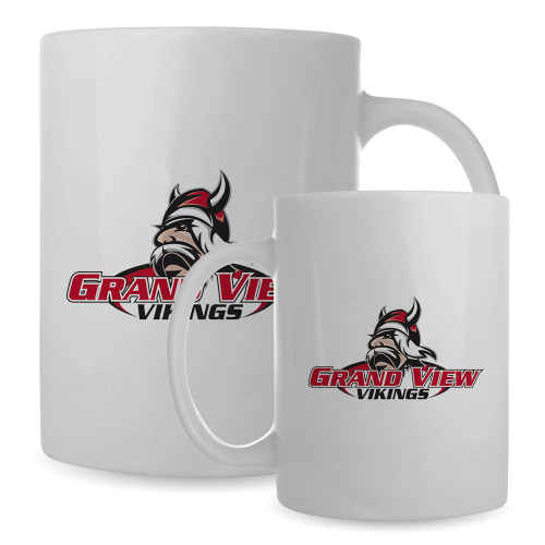  Full Color White Mug 15oz - Grand View Viking Head