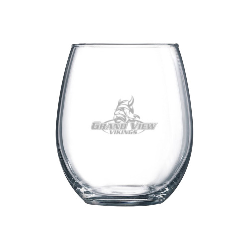  Libbey Stemless Glass 17oz - Grand View Viking Head Engraved