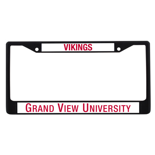  Metal License Plate Frame in Black - Grand View Flat Wordmark
