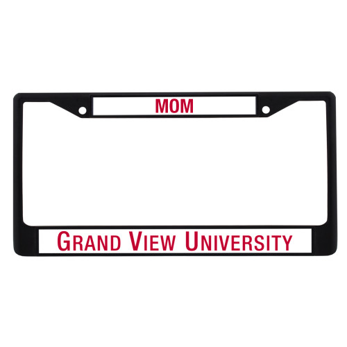  Mom Metal License Plate Frame in Black - Grand View Flat Wordmark