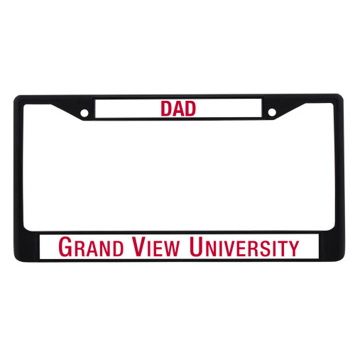  Dad Metal License Plate Frame in Black - Grand View Flat Wordmark