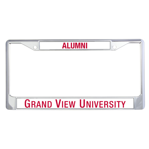  Alumni Metal License Plate Frame in Chrome - Grand View Flat Wordmark