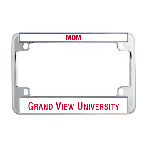  Metal Motorcycle License Plate Frame in Chrome - Grand View Flat Wordmark