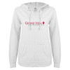 Thumbnail image for  ENZA Womens White V Notch Raw Edge Fleece Hoodie