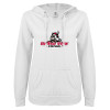 Thumbnail image for  ENZA Womens White V Notch Raw Edge Fleece Hoodie