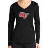 Thumbnail image for  Womens Black Performance Long Sleeve V Neck Shirt