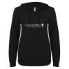 Thumbnail image for  ENZA Womens Black V Notch Raw Edge Fleece Hoodie