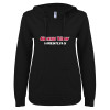 Thumbnail image for  ENZA Womens Black V Notch Raw Edge Fleece Hoodie