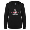 Thumbnail image for  ENZA Womens Black V Notch Raw Edge Fleece Hoodie