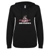 Thumbnail image for  ENZA Womens Black V Notch Raw Edge Fleece Hoodie
