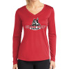 Thumbnail image for  Womens Red Performance Long Sleeve V Neck Shirt