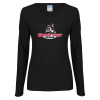Thumbnail image for  Womens Black Long Sleeve V Neck Tee 