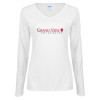 Thumbnail image for  Womens White Long Sleeve V Neck Tee