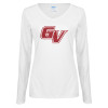Thumbnail image for  Womens White Long Sleeve V Neck Tee