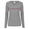 Thumbnail image for  Womens Grey Long Sleeve V Neck Tee 