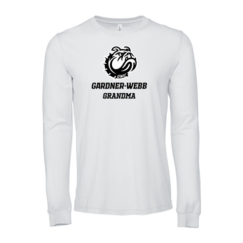  Bella + Canvas White Jersey Cotton Long Sleeve T Shirt - Gardner Webb Grandma