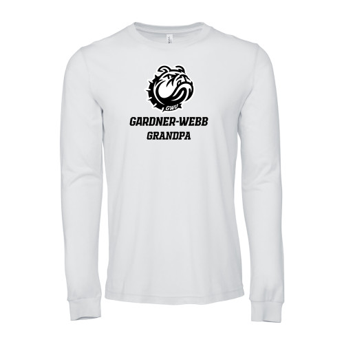  Bella + Canvas White Jersey Cotton Long Sleeve T Shirt - Gardner Webb Grandpa