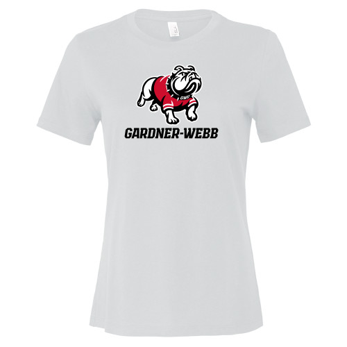  Bella + Canvas Womens White Relaxed Cotton T Shirt - Gardner Webb Athletic Lockup
